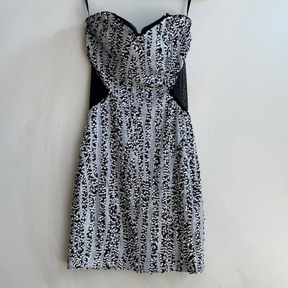 Bebe Strapless Sequin Dress